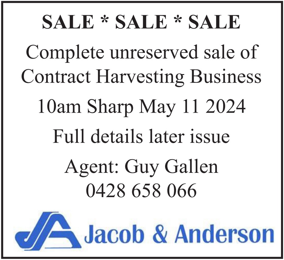 FOR SALE Contract Harvesting Business