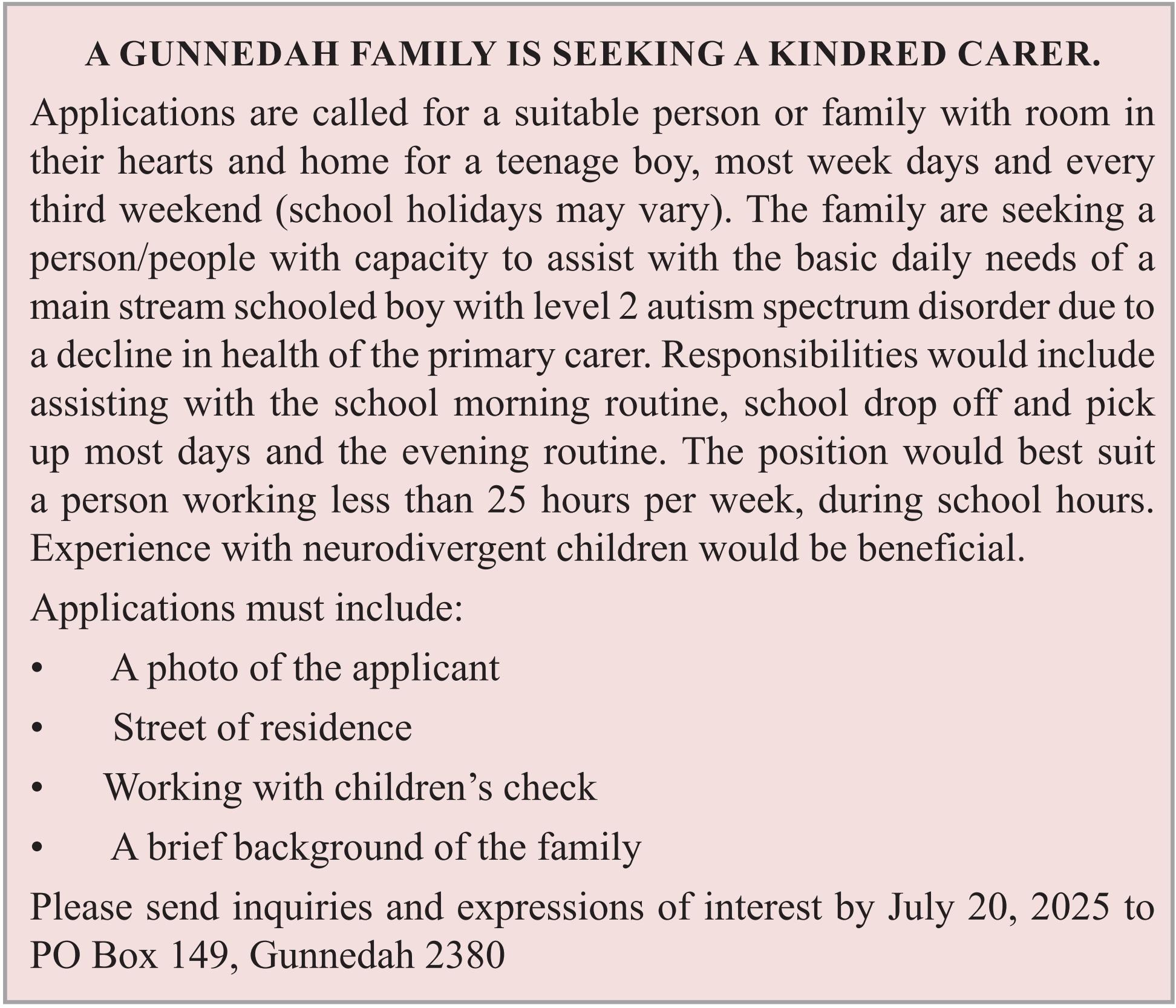 EXPRESSION OF INTEREST