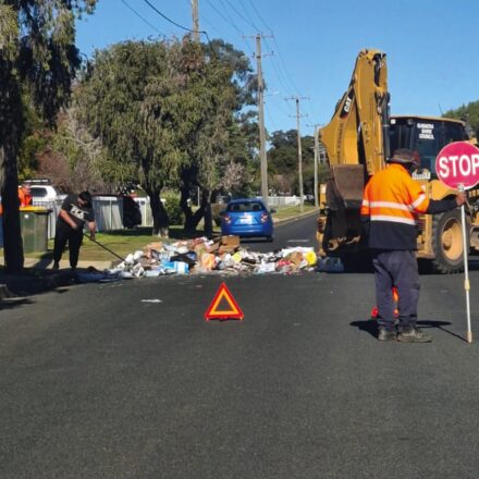 Clean up after rubbish spill in Gunnedah