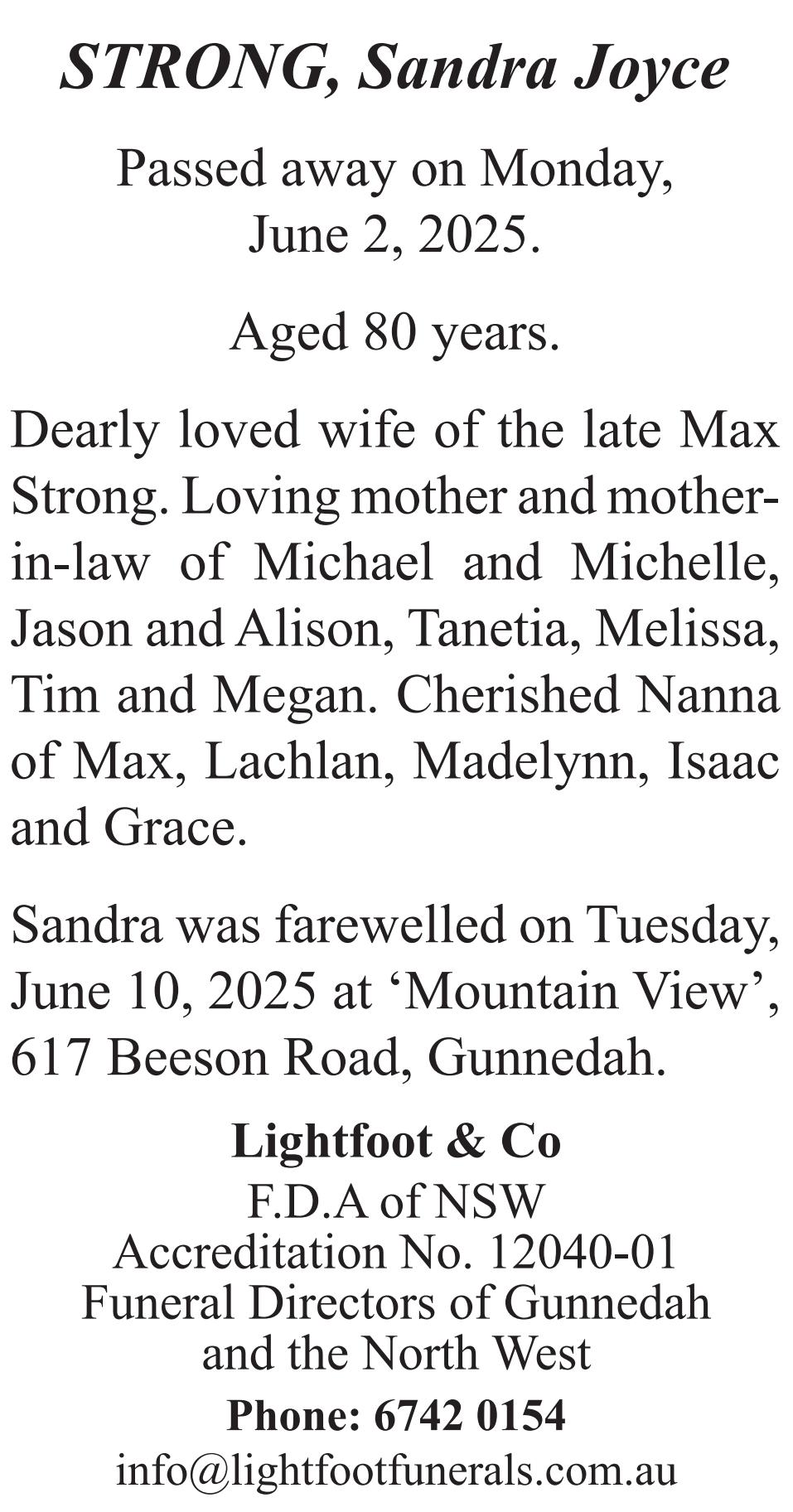 DEATH NOTICE