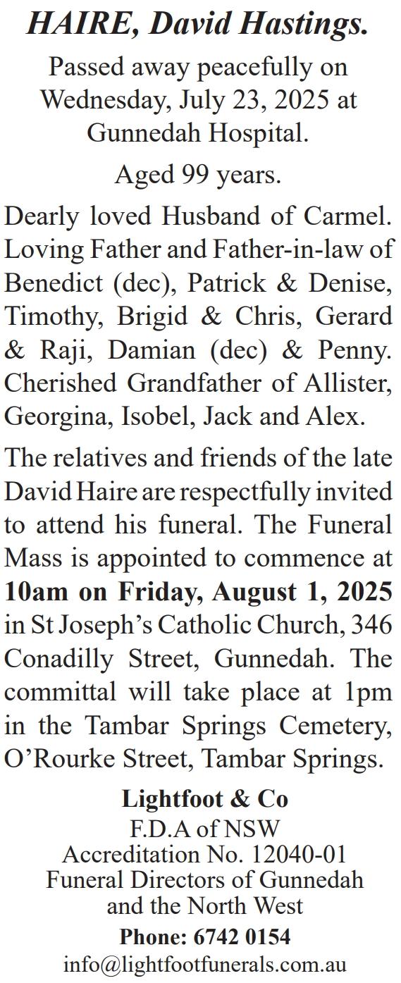 DEATH FUNERAL NOTICE