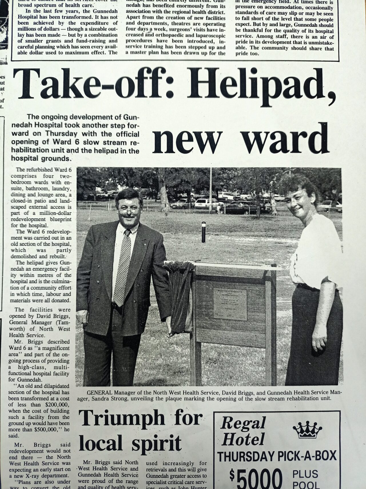 Looking back at opening of Gunnedah Hospital helipad