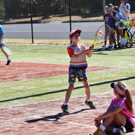 Holiday tennis clinic draws youngsters by the dozen